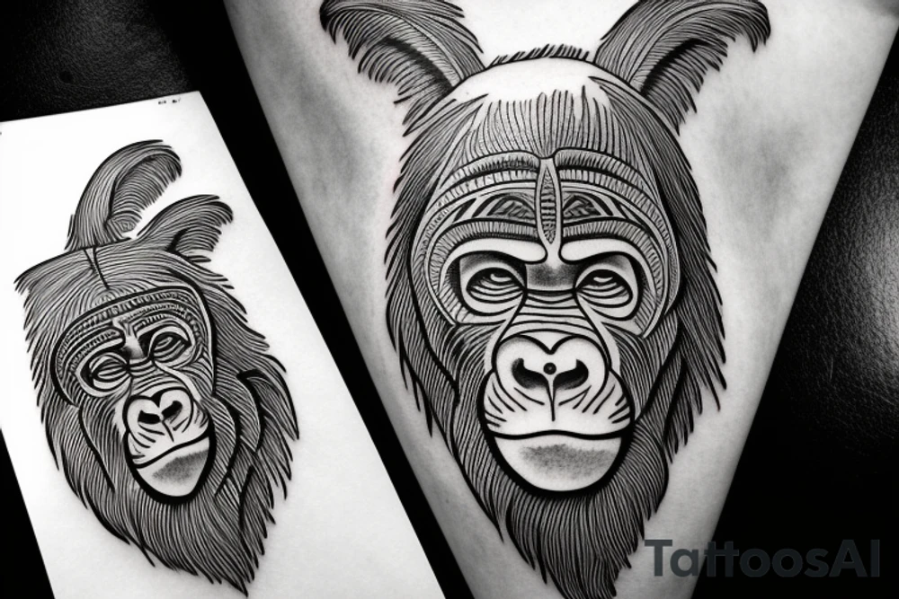 African gorilla tattoo idea