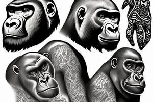 African gorilla tattoo idea