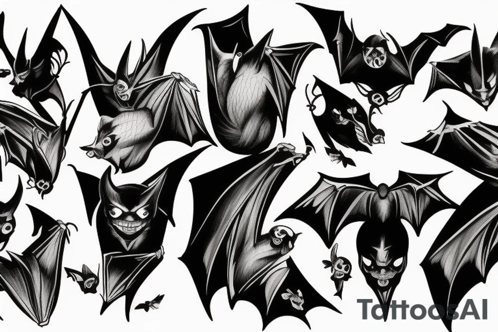 Bat header tattoo idea