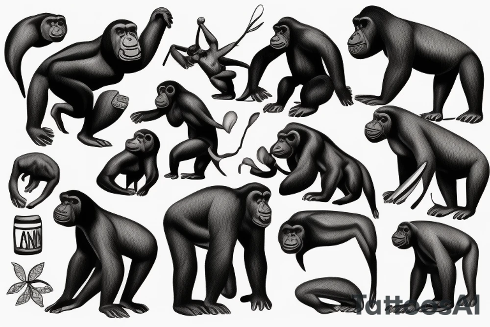 African gorilla tattoo idea