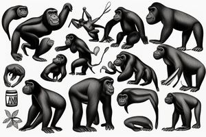 African gorilla tattoo idea