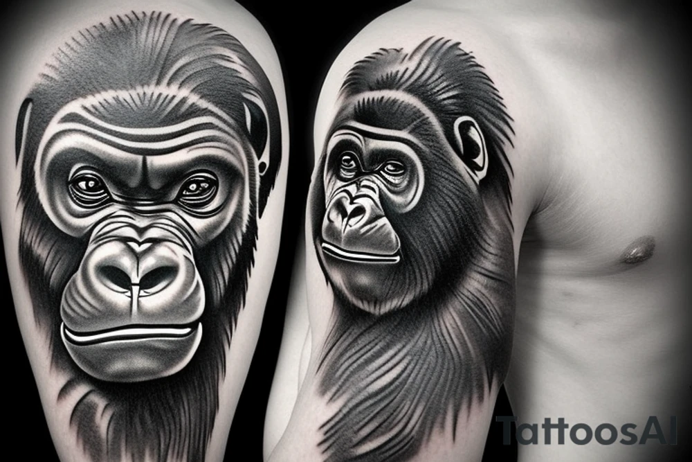 African gorilla tattoo idea