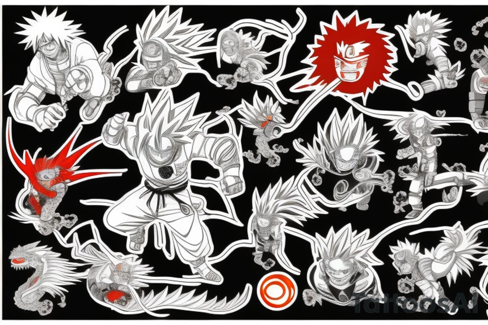 Naruto Bleach dragon ball tattoo idea