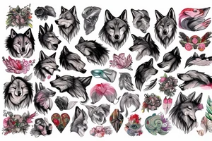 Strong wolf cut drugss tattoo idea