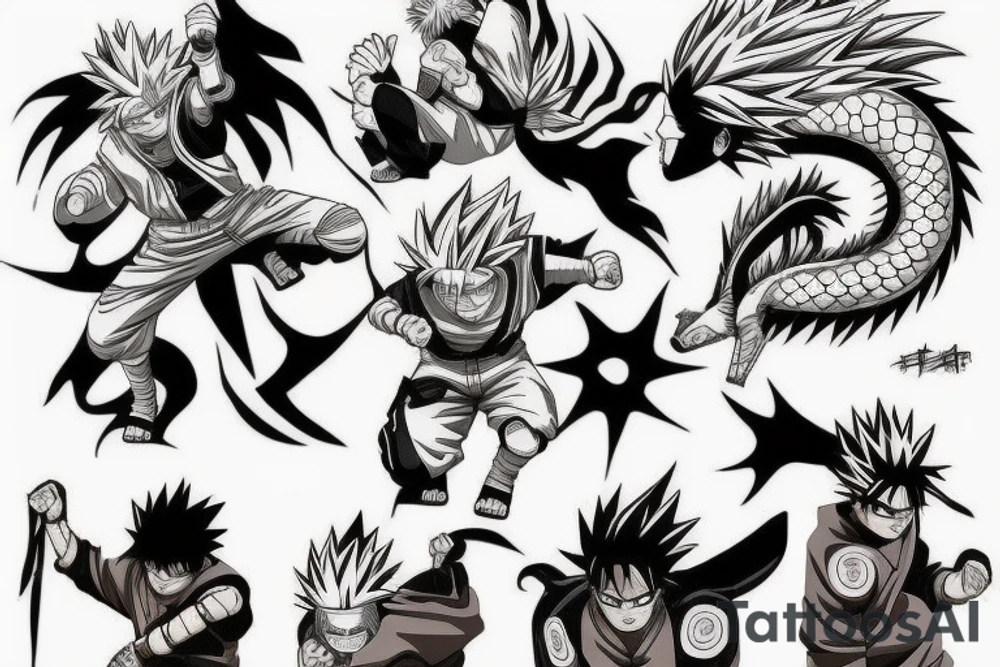 Naruto Bleach dragon ball tattoo idea
