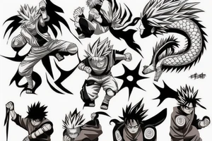 Naruto Bleach dragon ball tattoo idea