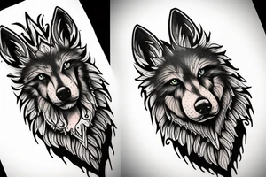 Strong wolf cut drugss tattoo idea