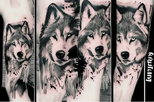Strong wolf cut drugss tattoo idea