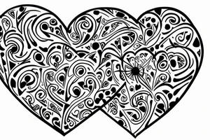 hourglass combine with heart tattoo idea