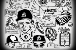 Dude with baseball on a "2002" sign tattoo idea