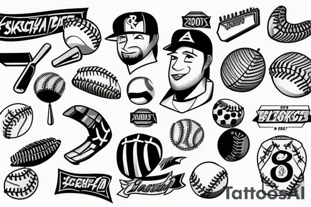 Dude with baseball on a "2002" sign tattoo idea
