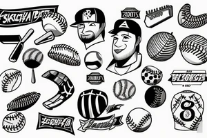 Dude with baseball on a "2002" sign tattoo idea