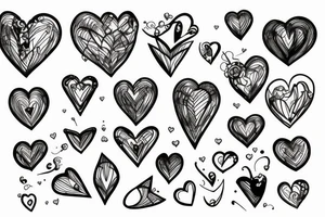 heart combine with hourglass tattoo idea