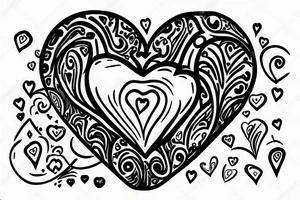 heart combine with hourglass tattoo idea