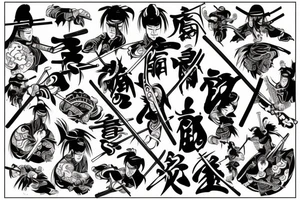 Samurai fight tattoo idea