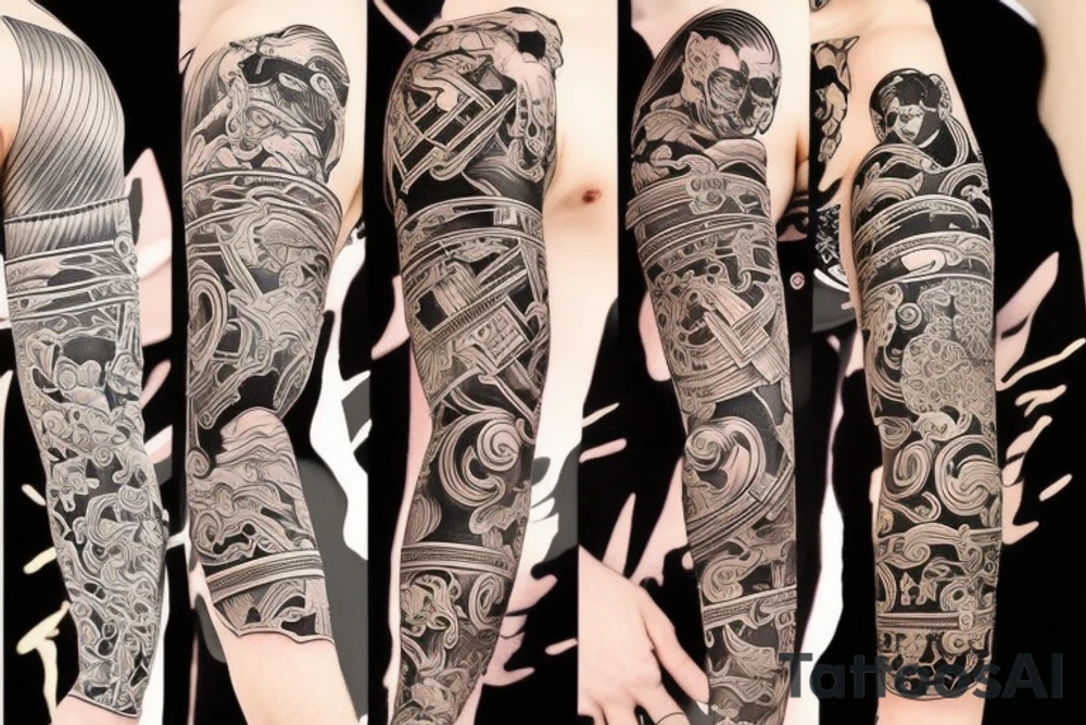 Samurai fight tattoo idea