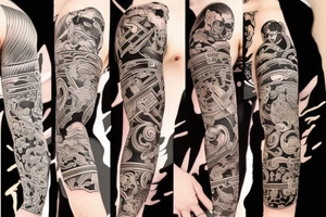 Samurai fight tattoo idea