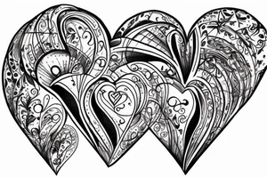 heart combine with hourglass tattoo idea