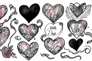 heart combine with hourglass tattoo idea