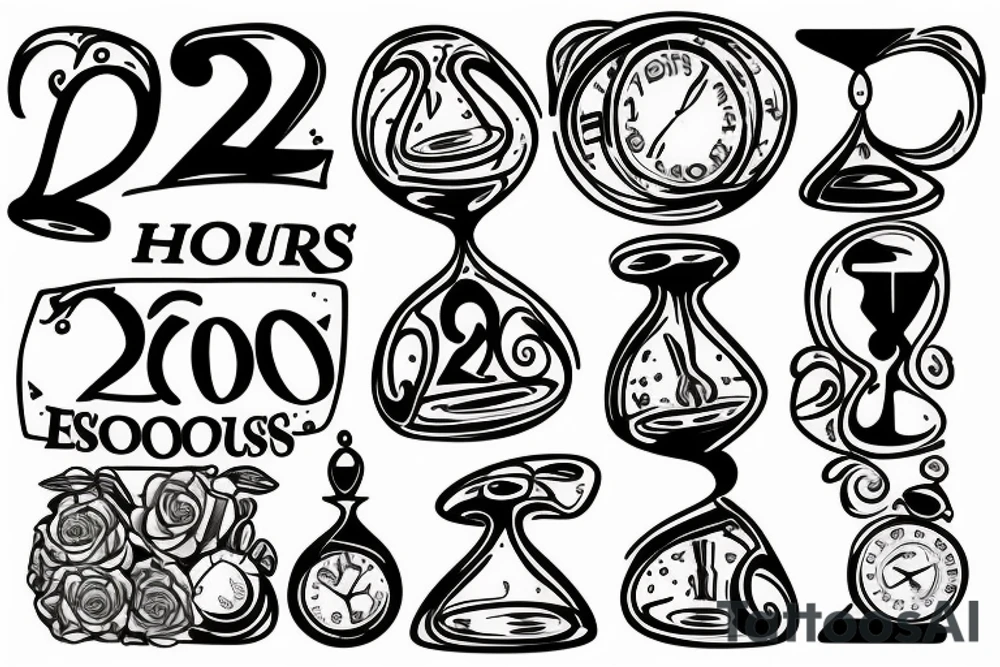 Hourglass with "2002" Sign on the top tattoo idea