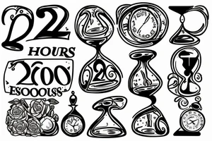 Hourglass with "2002" Sign on the top tattoo idea