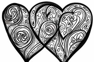 half heart and half hourglass tattoo idea