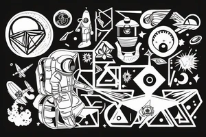 Astronaut looking for a sense of life tattoo idea