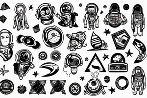 Astronaut looking for a sense of life tattoo idea