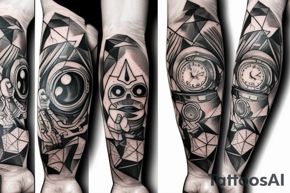 Astronaut looking for a sense of life full hand tattoo tattoo idea