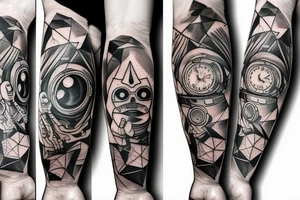 Astronaut looking for a sense of life full hand tattoo tattoo idea