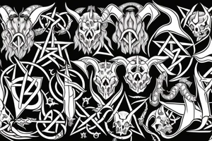 Satanic pentagram with goat skull tattoo idea