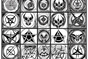 Satanic pentagram with goat skull tattoo idea