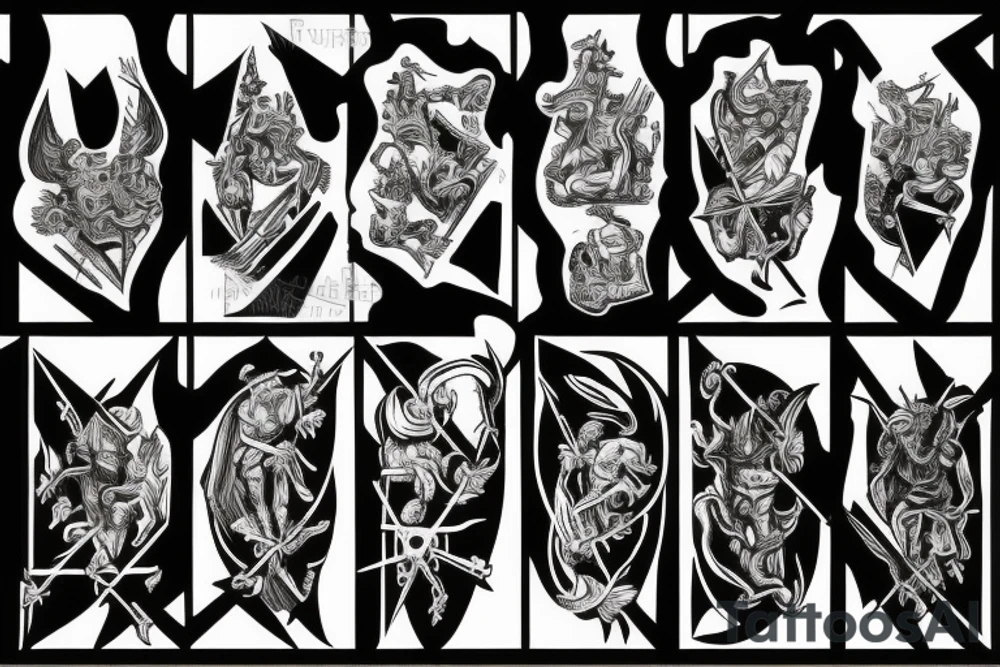 Satan breaking a cross in half tattoo idea
