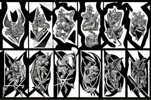 Satan breaking a cross in half tattoo idea