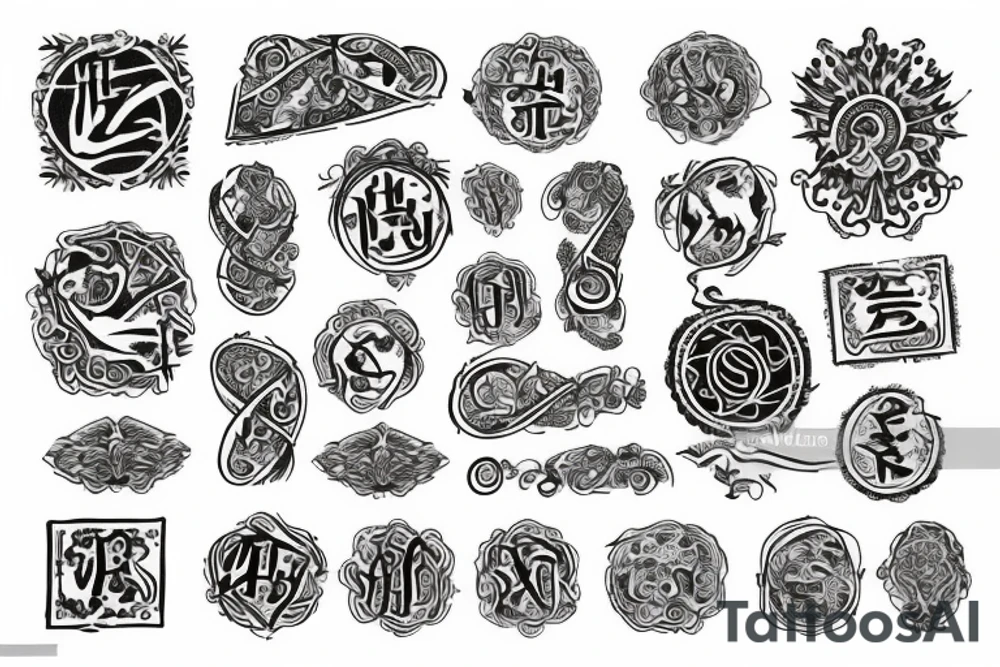 ancient scroll of paper with symbols tattoo idea