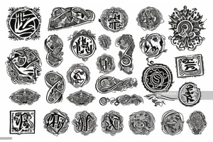 ancient scroll of paper with symbols tattoo idea