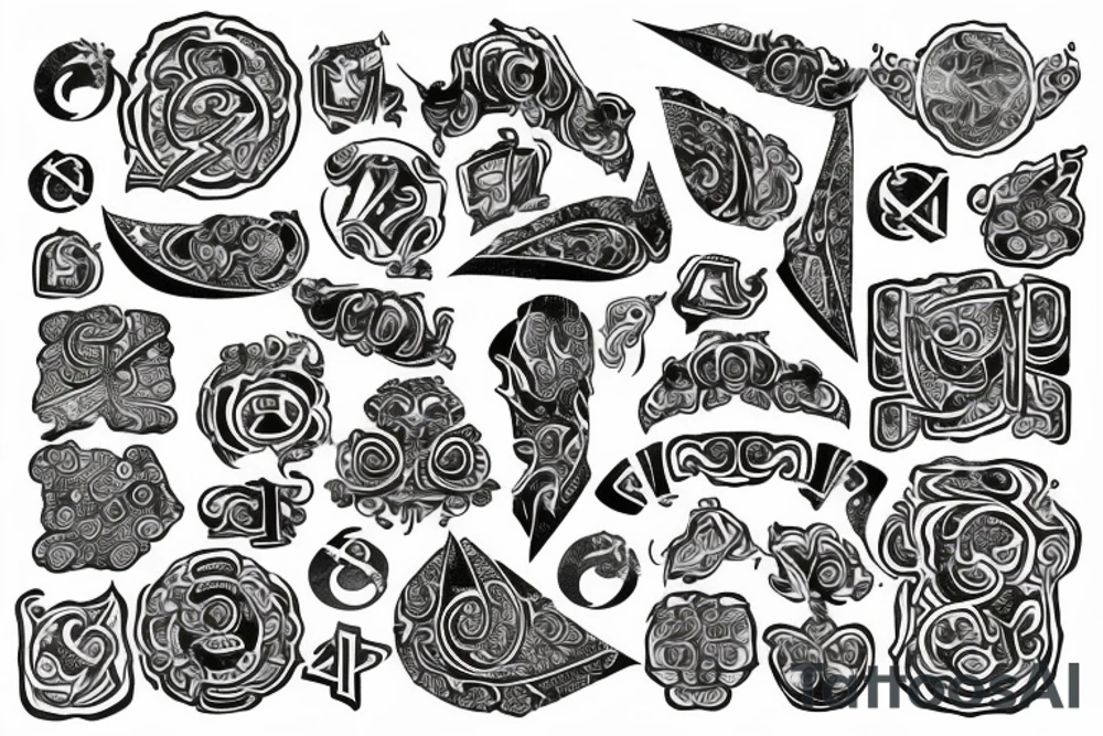 ancient scroll of paper with symbols tattoo idea