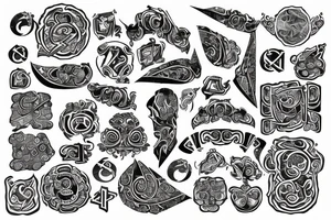 ancient scroll of paper with symbols tattoo idea