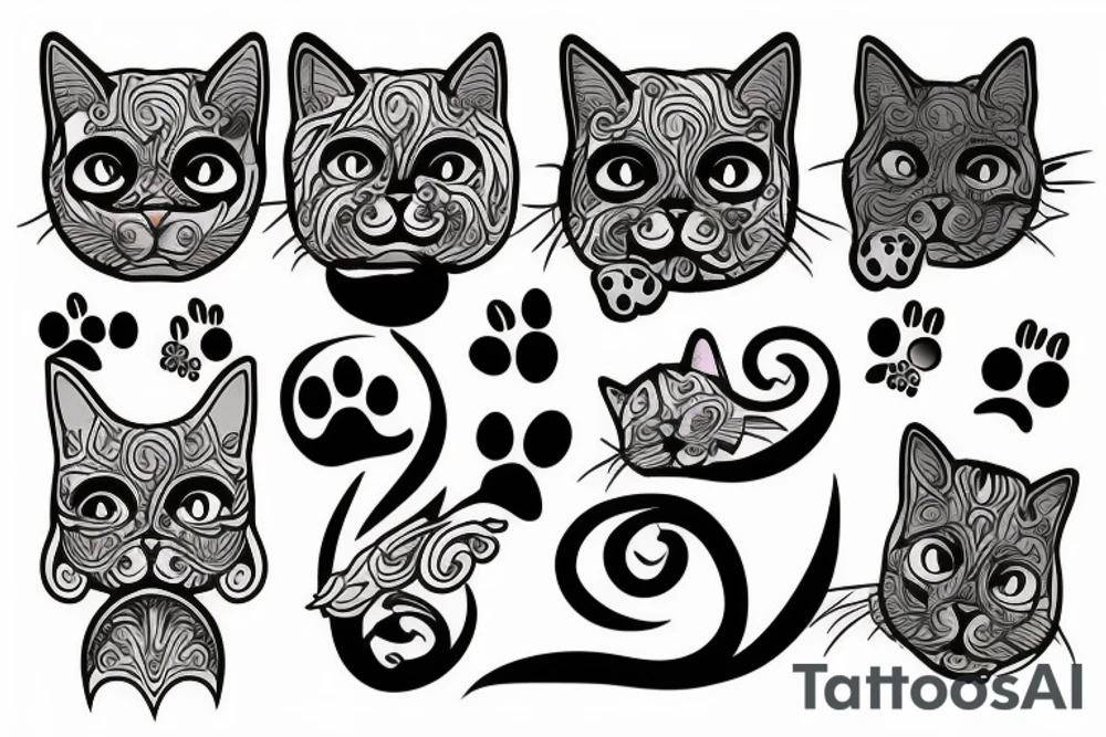 Cat and dog tattoo idea