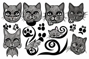 Cat and dog tattoo idea