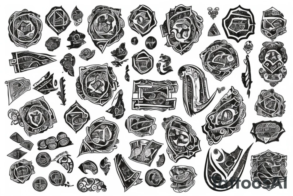 ancient scroll of paper with symbols tattoo idea