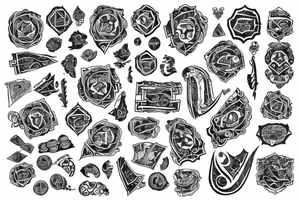 ancient scroll of paper with symbols tattoo idea