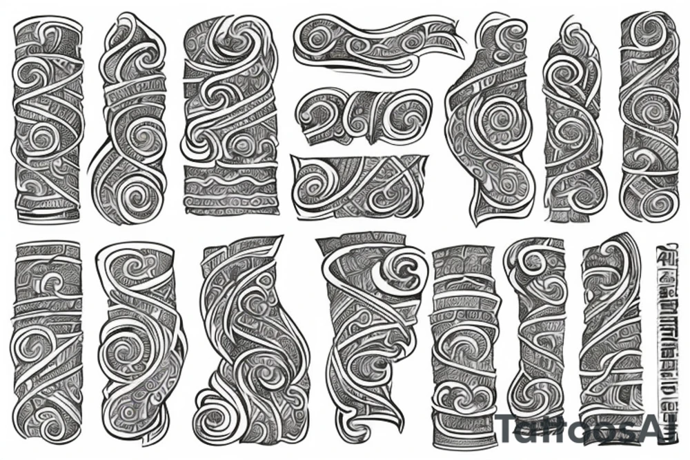 ancient scroll of paper with symbols tattoo idea