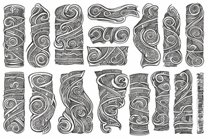 ancient scroll of paper with symbols tattoo idea