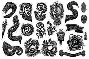 ancient scroll of paper with symbols tattoo idea