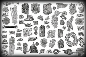 ancient scroll of paper with symbols tattoo idea