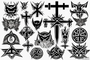 satanic cross tattoo idea