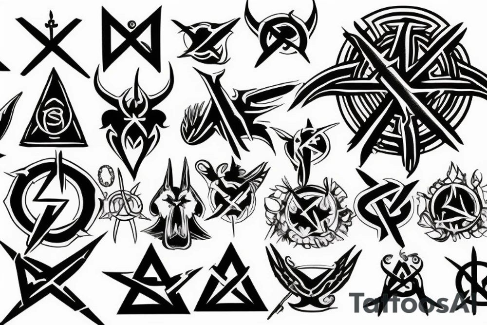 satanic cross tattoo idea