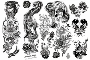 Ćma czarno-biała mroczna tattoo idea