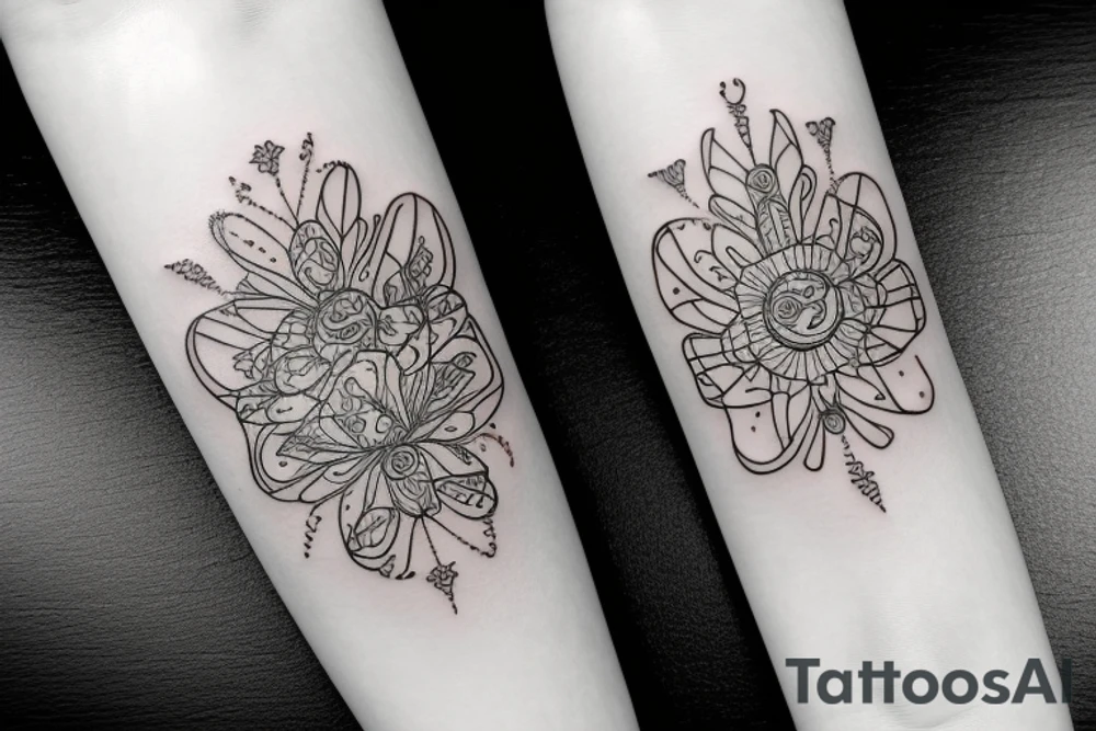 Tatuaż w stylu loveself z kwiatem Marigold tattoo idea